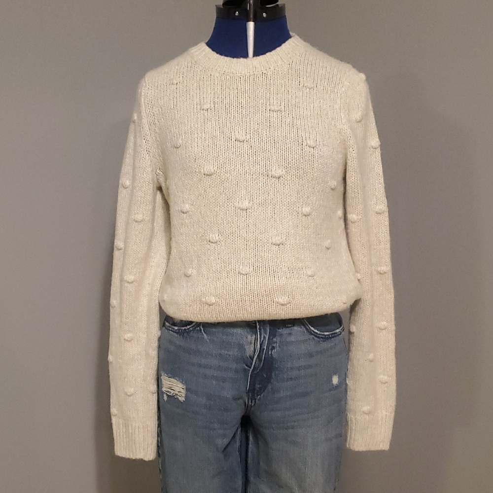 Lucky Brand Cream Crew Neck Sweater